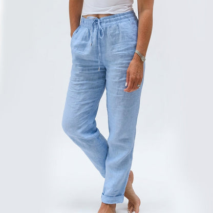 📢LAST DAY SPECIAL PRICE: ￡11.99!!👖Women's  Elastic Waist Cotton Linen Casual Pants