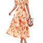 ⏳Limited-time 60% Discount !💃Women's Floral Square Neck Puff Short Sleeve Smocked Tiered Dress