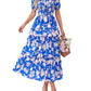 ⏳Limited-time 60% Discount !💃Women's Floral Square Neck Puff Short Sleeve Smocked Tiered Dress