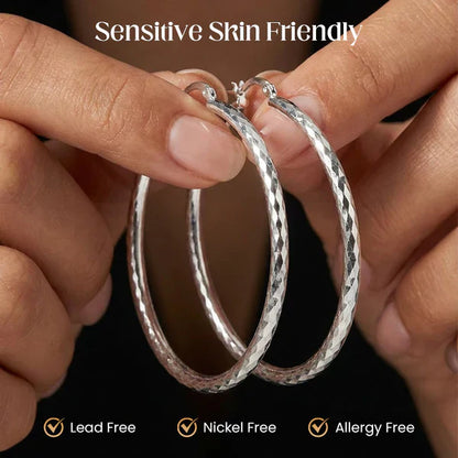 🎁Diamond-Cut Hoop Earrings for Women