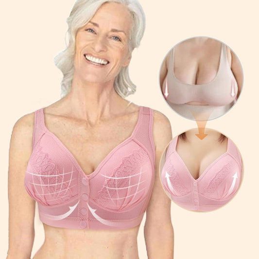 📢👙LAST DAY -50% OFF⚡50K+ SOLD💕CloudComfort™ Front-Button Cotton Bra – Breathable • Wire-Free • All-Day Support • Non-Padded & Skin-Friendly 🌿