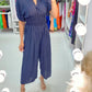 ✨Summer Hot Sale-50% Off💕Polka Dot Printed Elastic Waist Jumpsuit