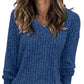 💖LAST DAY SALE 50% OFF✨Women's Casual Long Sleeve V-Neck Knit Tunic Top