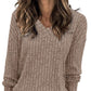 💖LAST DAY SALE 50% OFF✨Women's Casual Long Sleeve V-Neck Knit Tunic Top
