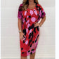 💖Last Day Sale 49% OFF💃 Round Neck Loose Casual Leopard Print Dress