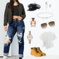 🔥2025 NEW SALES - 49% OFF🔥Tummy Control Distressed Cuffed Boyfriend Jeans