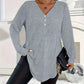 💓LAST DAY PROMOTION - 50%OFF🎀Women's Plus Size Buttoned V-Neck Long Sleeve Top