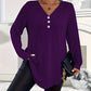 💓LAST DAY PROMOTION - 50%OFF🎀Women's Plus Size Buttoned V-Neck Long Sleeve Top