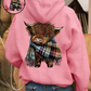 🔥Cute Highland Cow Cozy Fleece-Lined Hooded Sweatshirt🦬