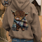 🔥Cute Highland Cow Cozy Fleece-Lined Hooded Sweatshirt🦬