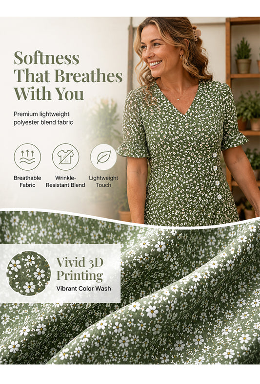 🔥Summer 2026 Sale 🌷50% Off for a Limited Time🍃Women's floral v-neck printed dress