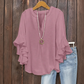 💥Summer Promotion 50% OFF！！☀️Women's Ruffle Sleeve V-Neck Shirt👚Fashionable and versatile