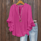 💥Summer Promotion 50% OFF！！☀️Women's Ruffle Sleeve V-Neck Shirt👚Fashionable and versatile