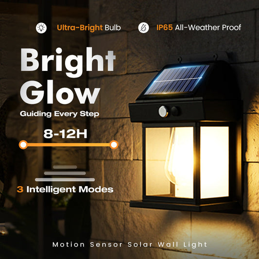 ⏳Last Day Buy 2 Get 1 Free (3 PCS)🛋️💕Motion Sensor Solar Tungsten Wall Light - Easy Installation for Garden and Pathway