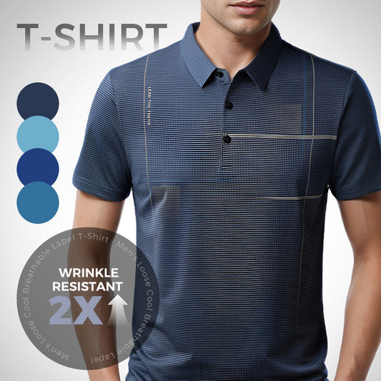 ⏳🎉 Father's Day Special Price ￡12.99!!💥👕Men's Loose Cool Breathable Lapel T-Shirt