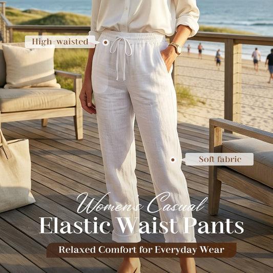 📢LAST DAY SPECIAL PRICE: ￡11.99!!👖Women's  Elastic Waist Cotton Linen Casual Pants