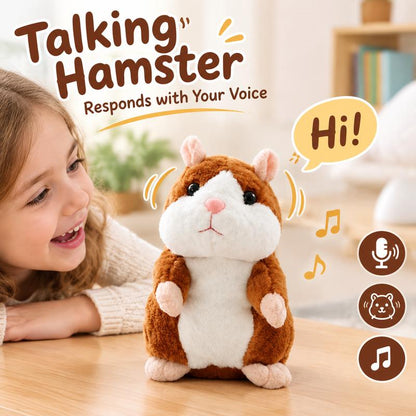 🐹 Last Day 50% OFF! !✨Talking Hamster Plush – repeats whatever you say, auto head-shaking, hilarious fun for kids & adults.🎁