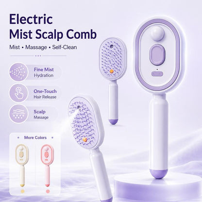 ⏳Hot Sale 50% OFF🔥Scalp Massager Comb 💆‍♀️ – Self-Cleaning 🧼, Tangle-Free ✂️ & Frizz-Control Hair Brush With Soothing Mist Spray 💨✨ | Perfect for Dry, Brittle Hair 💧🌟