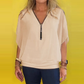 🌸Up to 40% OFF🩷Women's Chiffon Zip-up Neck Casual Top