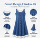 ✨2026 HOT SALE👗☀️Women's Faux Two-Piece Denim Print Dress - Throw It On And Look Instantly Put Together✨