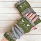 🔥Winter Hot Sale 50% off😻Cat Knitted Embroidery Fingerless Gloves - Cosy, Stylish, Casual Winter Wear