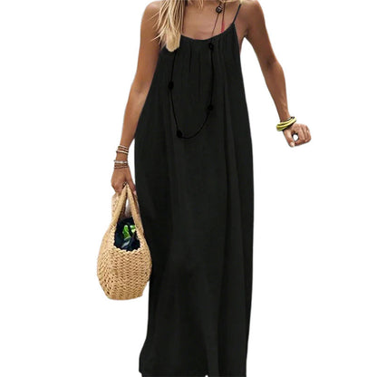 📢📢Last Day-50% OFF!!🏖️💕20K+ SOLD!⚡Women's Casual Backless Spaghetti Strap Maxi Dress🌟🌊