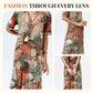 🌈2026 Summer Hot Sale 50% OFF!👗Printed Linen-Cotton Midi Dress – V-Neck & Relaxed Elegance