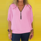 🌸Up to 40% OFF🩷Women's Chiffon Zip-up Neck Casual Top