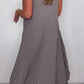 ⏳Limited time 50% OFF🔥Laney Pleated Short Sleeve Irregular Midi Top and Elastic Waist Wide Leg Pants Set✨