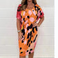 💖Last Day Sale 49% OFF💃 Round Neck Loose Casual Leopard Print Dress