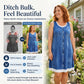 ✨2026 HOT SALE👗☀️Women's Faux Two-Piece Denim Print Dress - Throw It On And Look Instantly Put Together✨