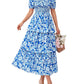 ⏳Limited-time 60% Discount !💃Women's Floral Square Neck Puff Short Sleeve Smocked Tiered Dress