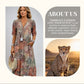 🌈2026 Summer Hot Sale 50% OFF!👗Printed Linen-Cotton Midi Dress – V-Neck & Relaxed Elegance