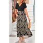 👗Summer Hot Sale 50% OFF: Only £14.99!!💥🌈 Women's V neck Ankle Length Floral Print Beach Long Flowy Maxi Dress with Pockets🎀