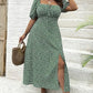 🌺Summer Hot Sale 50% OFF💐💗Plus-size Short Sleeve Split Floral Print Dress