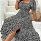 🌺Summer Hot Sale 50% OFF💐💗Plus-size Short Sleeve Split Floral Print Dress