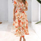 ⏳Limited-time 60% Discount !💃Women's Floral Square Neck Puff Short Sleeve Smocked Tiered Dress