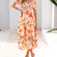 ⏳Limited-time 60% Discount !💃Women's Floral Square Neck Puff Short Sleeve Smocked Tiered Dress