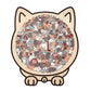 🎁🧩135-Piece Morandi-Colored Cat Shaped Wooden Jigsaw Puzzle