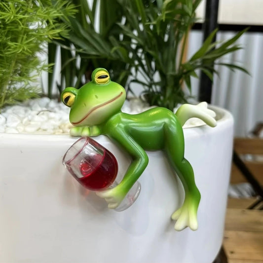 🎁Gift Idea Hot sale 49% OFF🐸 Frog Flower Pot Hanger Ornament🍷