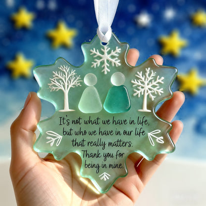 🔥Buy More Get More Free 🌊Snowflake Sea Glass Friendship Ornament