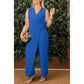 ✨Summer Hot Sale-50% OFF!🌸Women's Solid Color Casual V-Neck Tied Jumpsuit