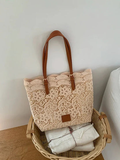 ✨🩷New Arrivals Special Price :￡11.99!🩷👜Nice Gift-Elegant Lace Large Capacity Tote Bag