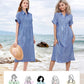 🎉This Week's Special Sales - 50% OFF🌸💃Striped Lapel Button Down Shirt Dress | With Functional Pockets