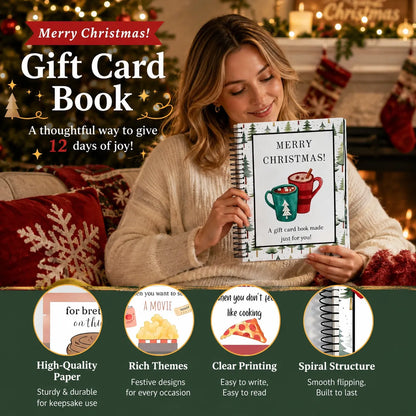 🎁70% OFF🎅Christmas Gift Card Booklet👍DIY Spiral-Bound Christmas Gift Card Holder Book-C