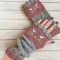 🔥Winter Hot Sale 50% off😻Cat Knitted Embroidery Fingerless Gloves - Cosy, Stylish, Casual Winter Wear