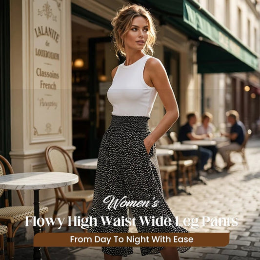 ⏰Last Day Promotion: ￡11.99!👖Women’s Flowy High Waist Wide-Leg Pants – Slimming, Comfy & Chic🌺