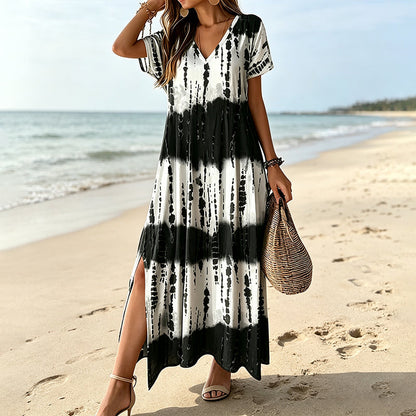 🌈Last Day 50% OFF💃Women’s Causal V-Neck Gradient Dress