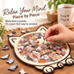 🎁🧩135-Piece Morandi-Colored Cat Shaped Wooden Jigsaw Puzzle