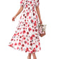 ⏳Limited-time 60% Discount !💃Women's Floral Square Neck Puff Short Sleeve Smocked Tiered Dress